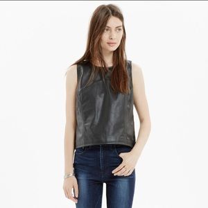Madewell genuine leather crop top